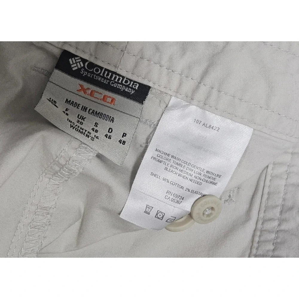 Columbia Cargo Shorts Womens 16 Bermuda Outdoor Stretch Beige XCO Khaki Hiking